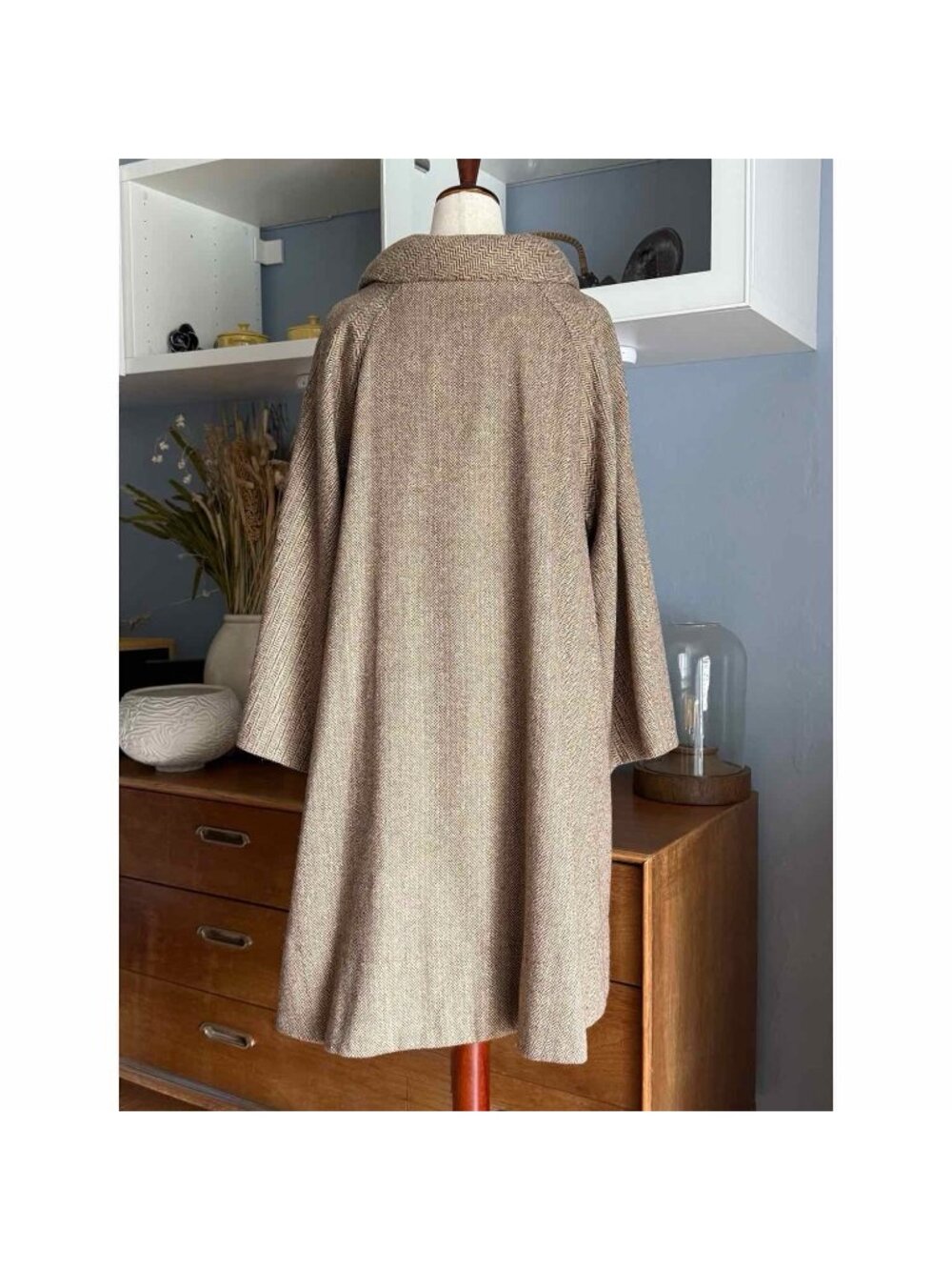 Design Today’s Herringbone Swing Coat Jacket Wool Blend Size S - Picture 4 of 7